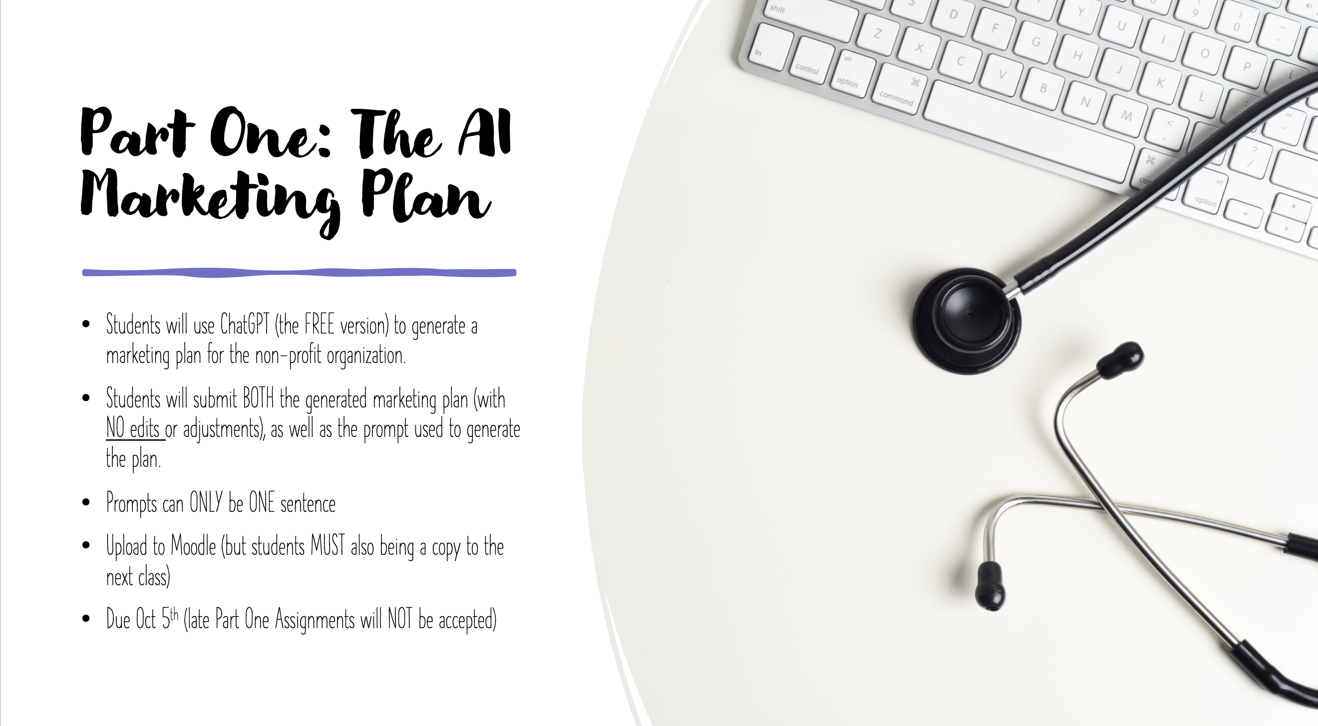 will use CHATGPT to develop a marketing plan (details to follow) for