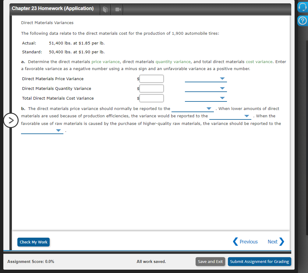 producing chocolate bars are cocoa, sugar, and milk. The standard costs for