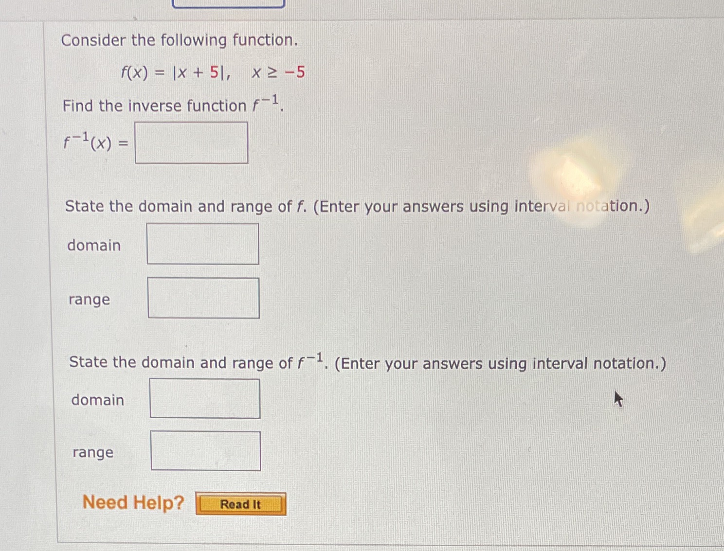 T 16 Consider the following function. f(X) = |x + 51, x2-5
