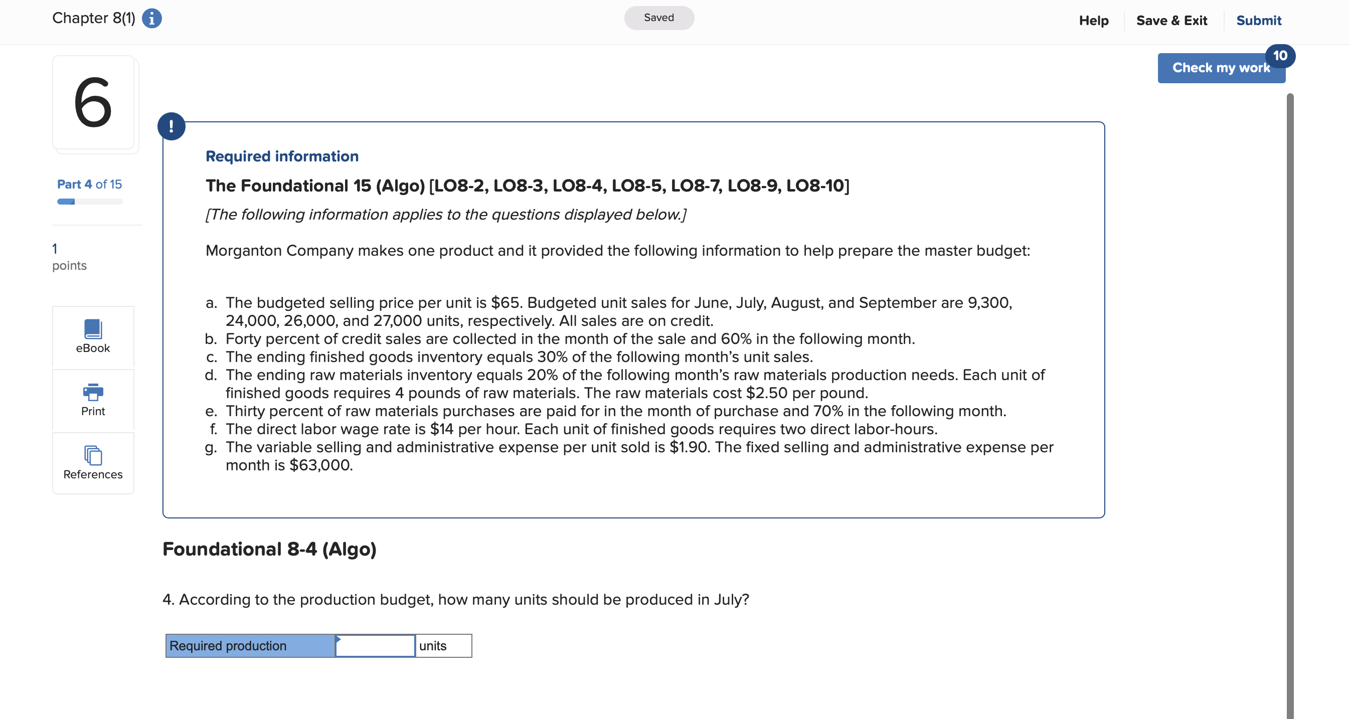 from $8 to $7. The marketing manager would like to use the