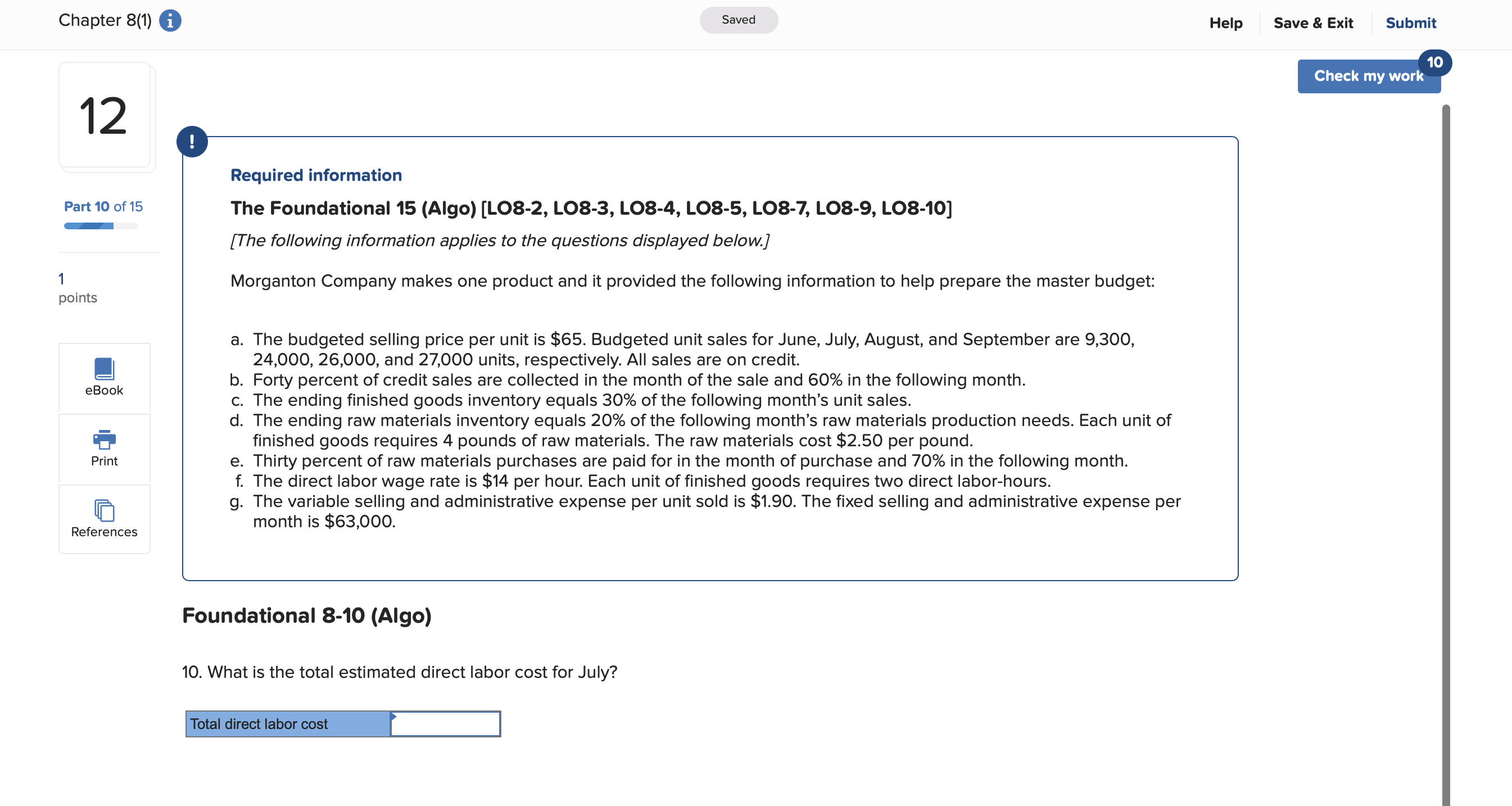4 1 2 3 4 1 2 E 5 Budgeted unit sales