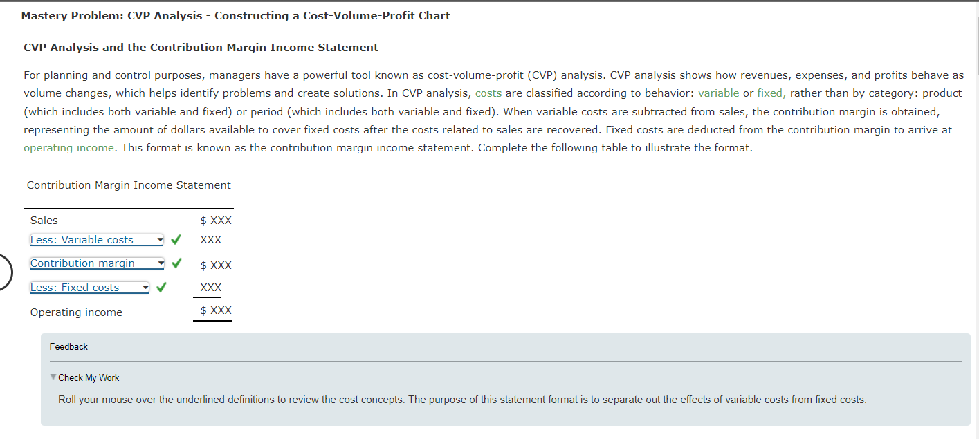 \fAPPLY THE CONCEPTS: Prepare a contribution margin income statement Assume that