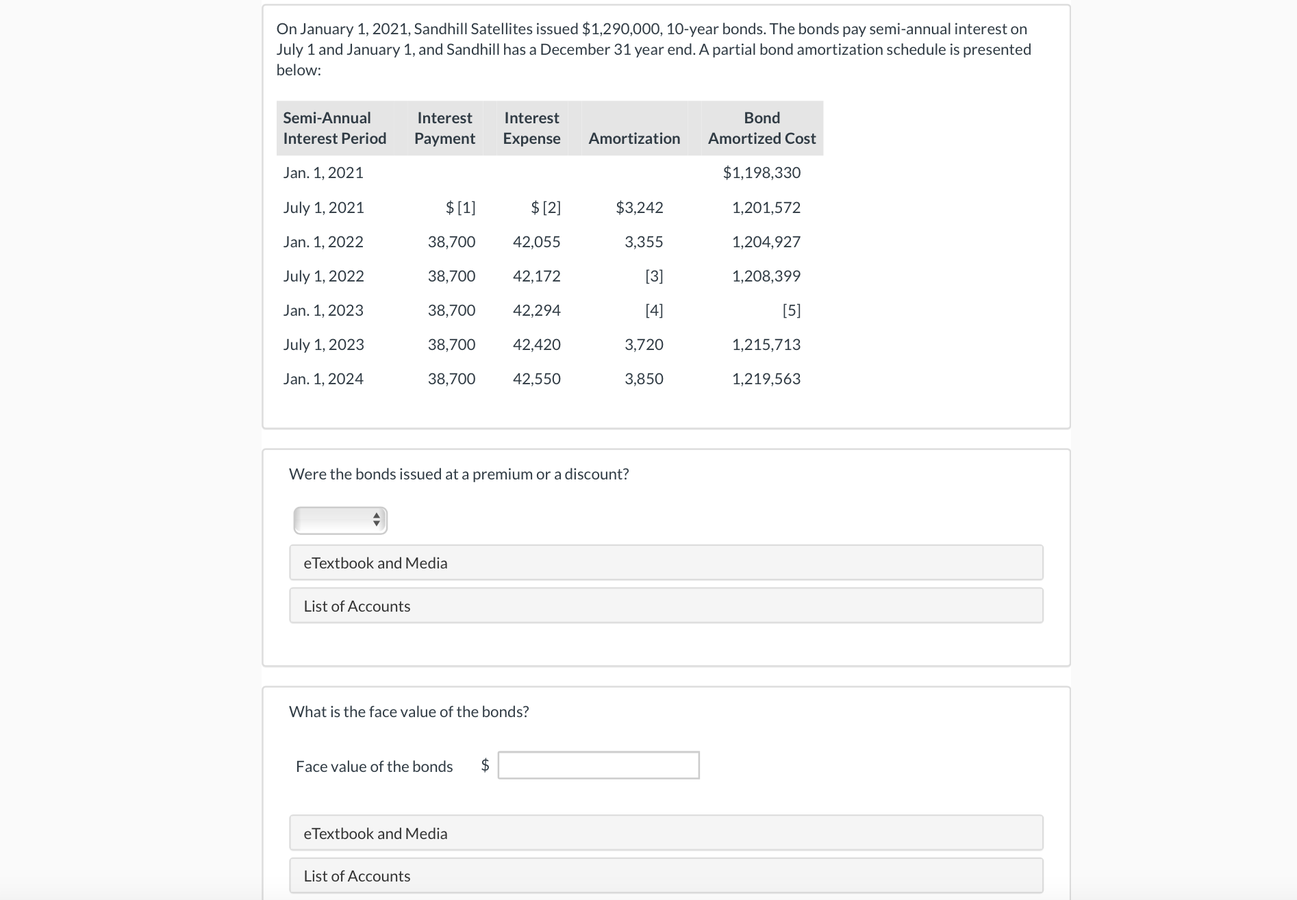 Blossom Corporation issued $520,000 of10-year,3% bonds at 95. Interest is payable semi-