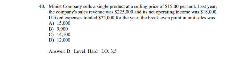 expenses........ $250,000 Net operating income .........."; $150,000 What is Snowbird's margin of