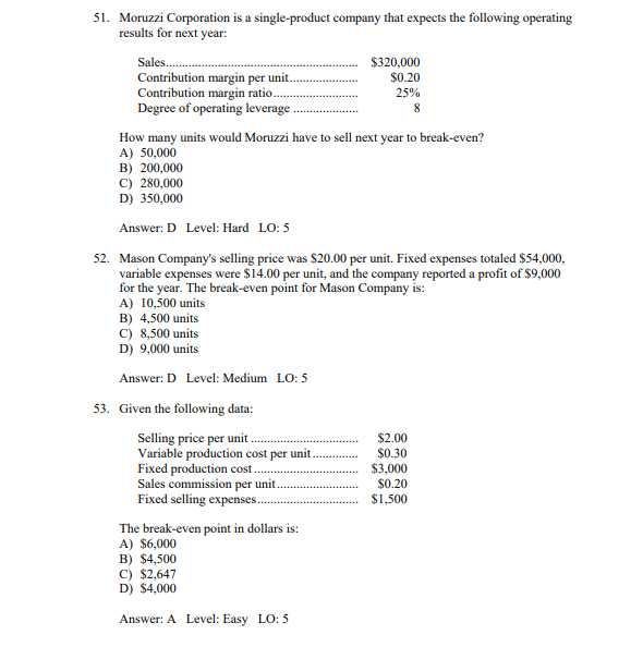Answer: D Level: Hard LO: 1,3,533. The following information relates to Zinc