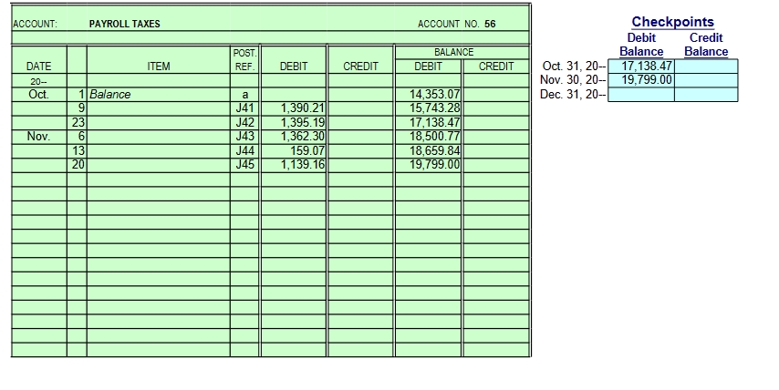 20-- Nov. 6 Payroll Cash 12 12,335.83 Cash 11 12,335.83 6 Administrative