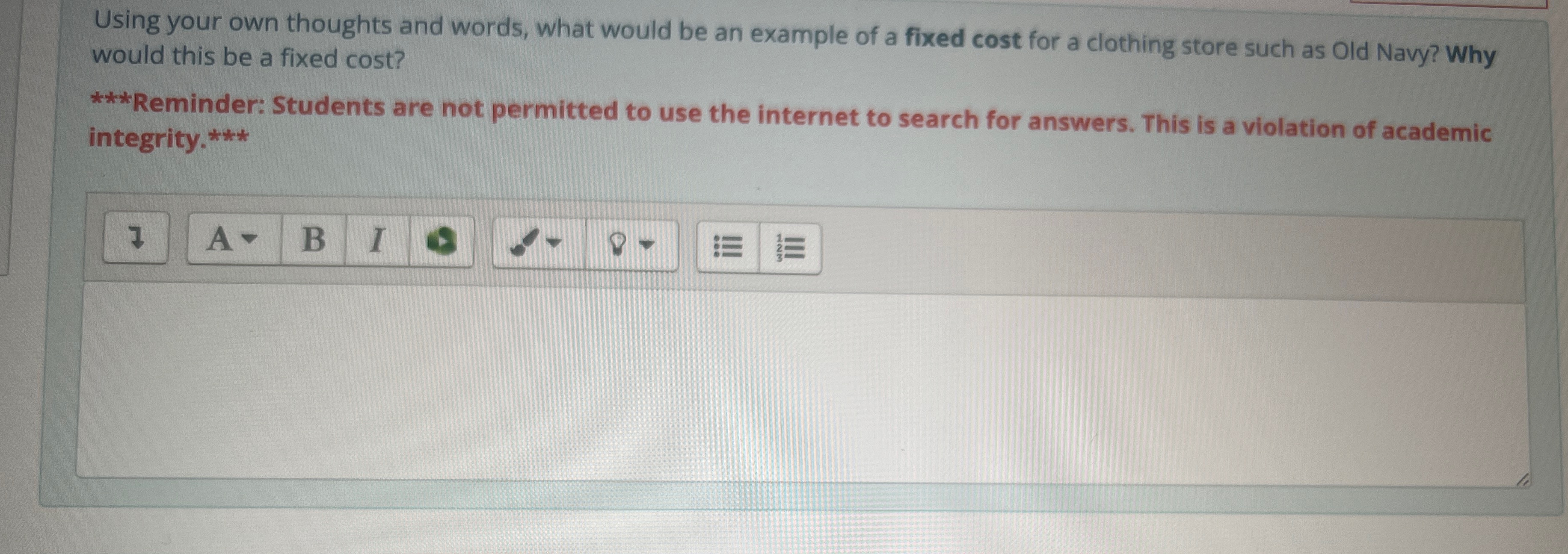  Using your own thoughts and words, what would be an example