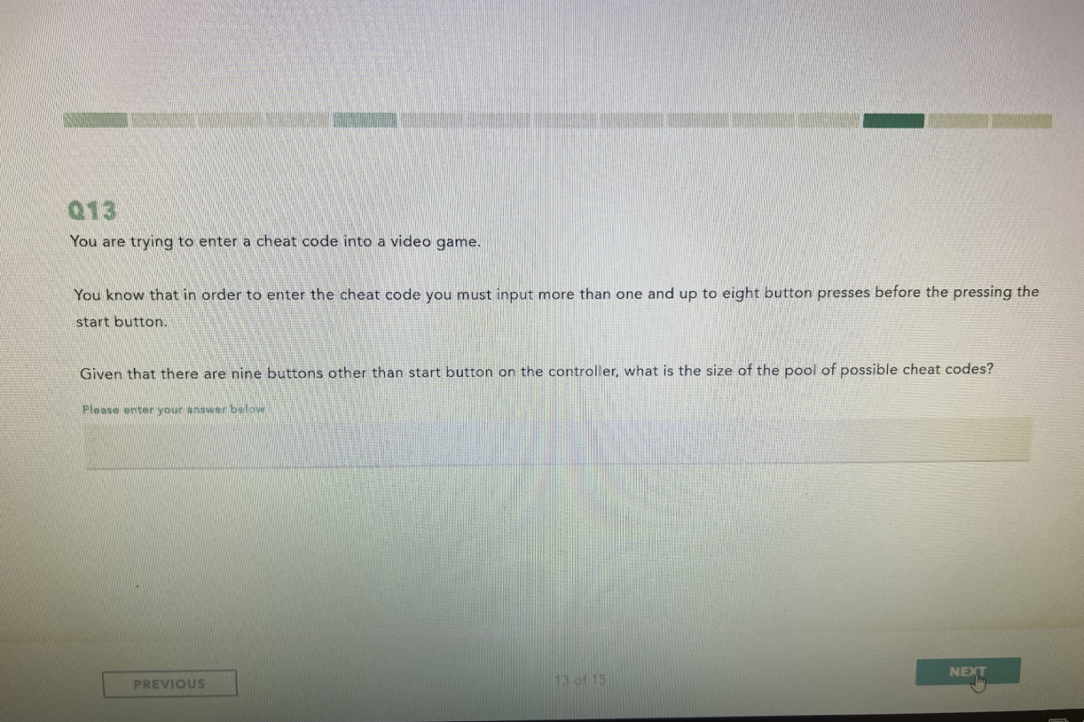  013 You are trying to enter a cheat code into a