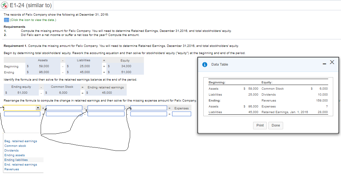 How do I solve the equation: A+B-C-D=Expenses? Formula format from the drop