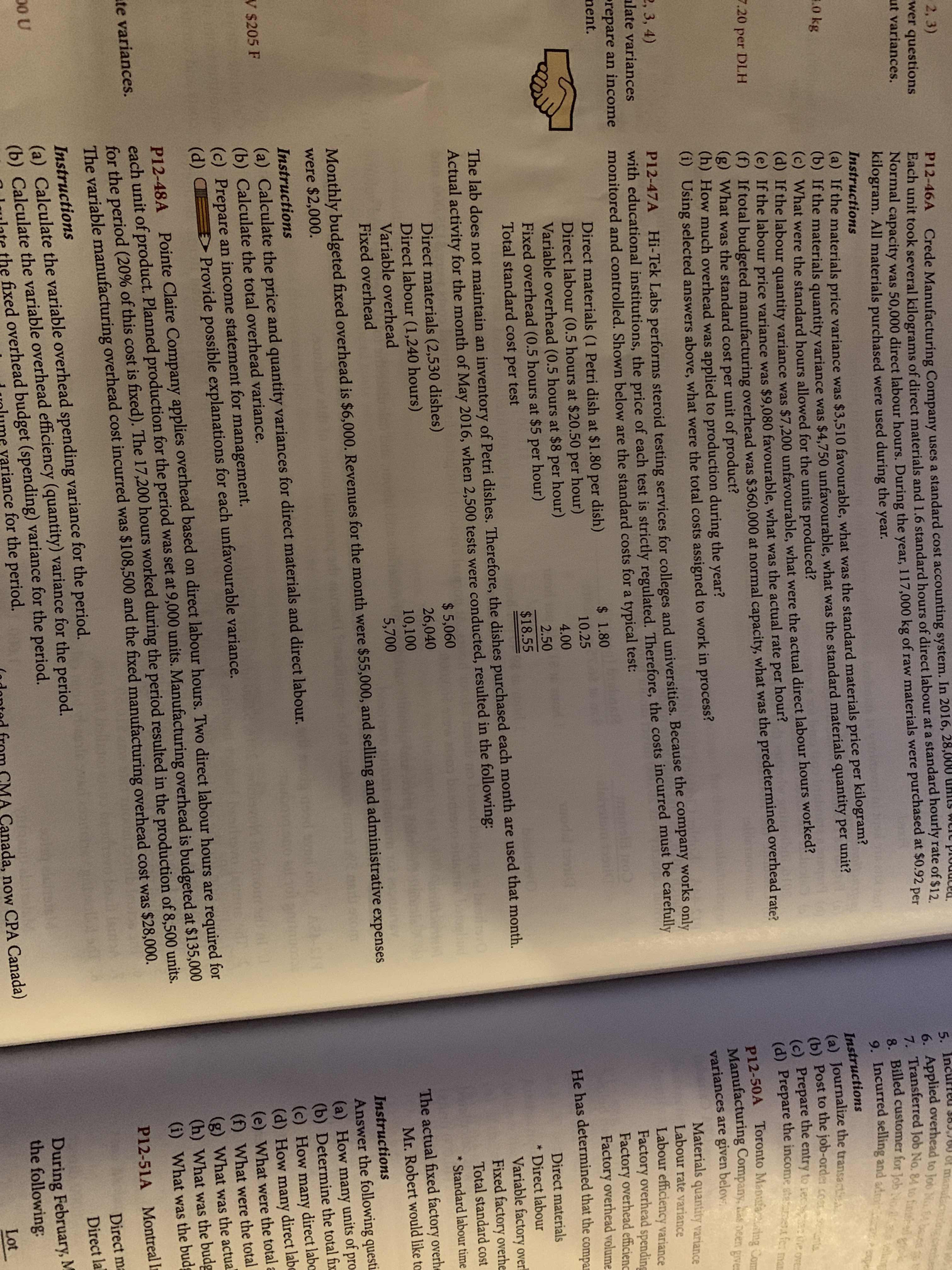 i need help with question p12-47a 2, 3) wer questions P12-46A Crede