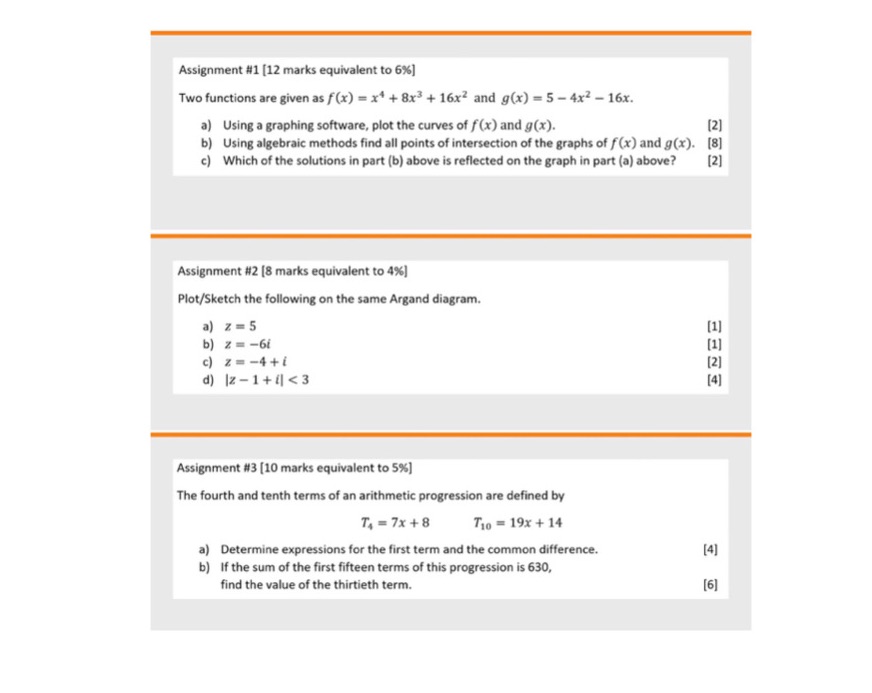  Assignment #1 [12 marks equivalent to 6%] Two functions are given