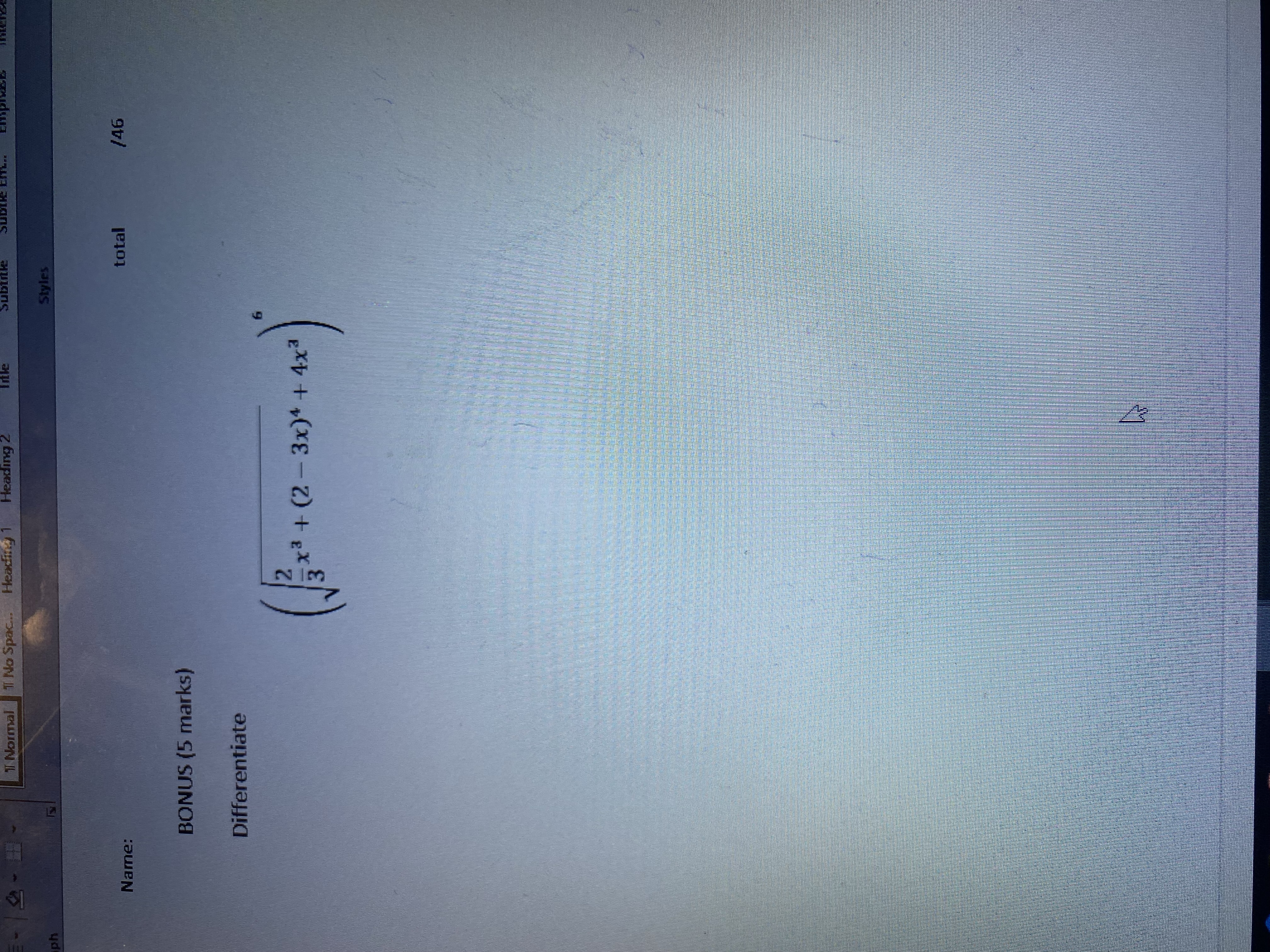 -+ [3] c. f (x) = (x2 + 3x)3 [3] d. f