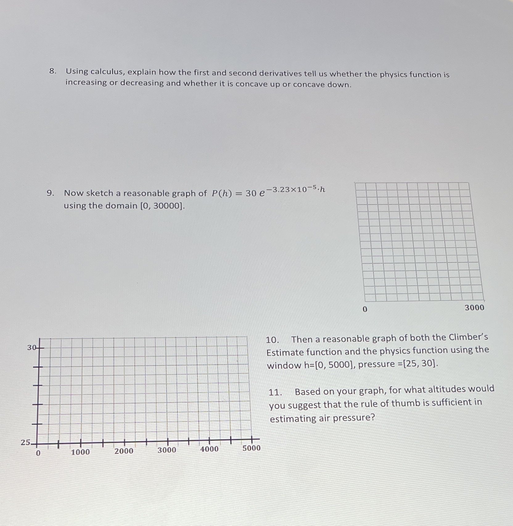  8. Using calculus, explain how the first and second derivatives tell
