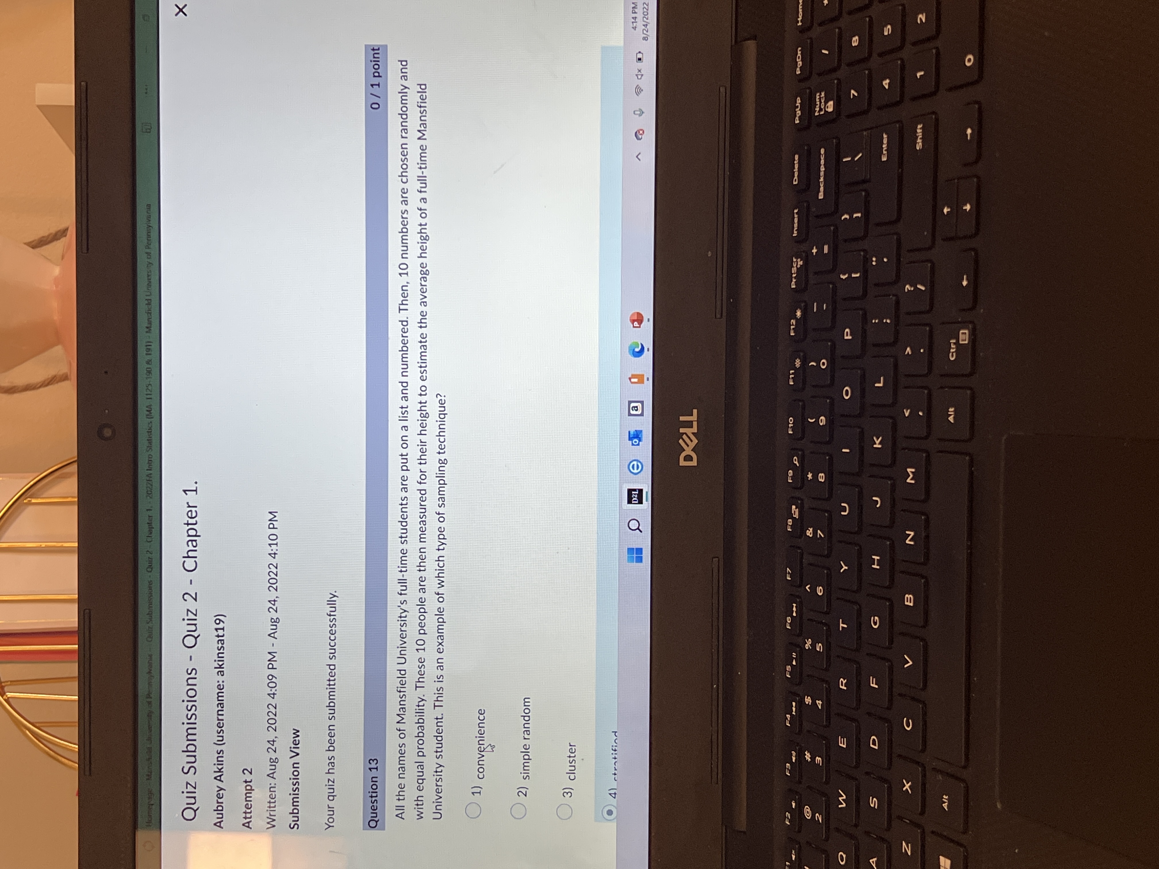  Quiz Submissions - Quiz 2 - Chapter 1. - 2022FA Intro