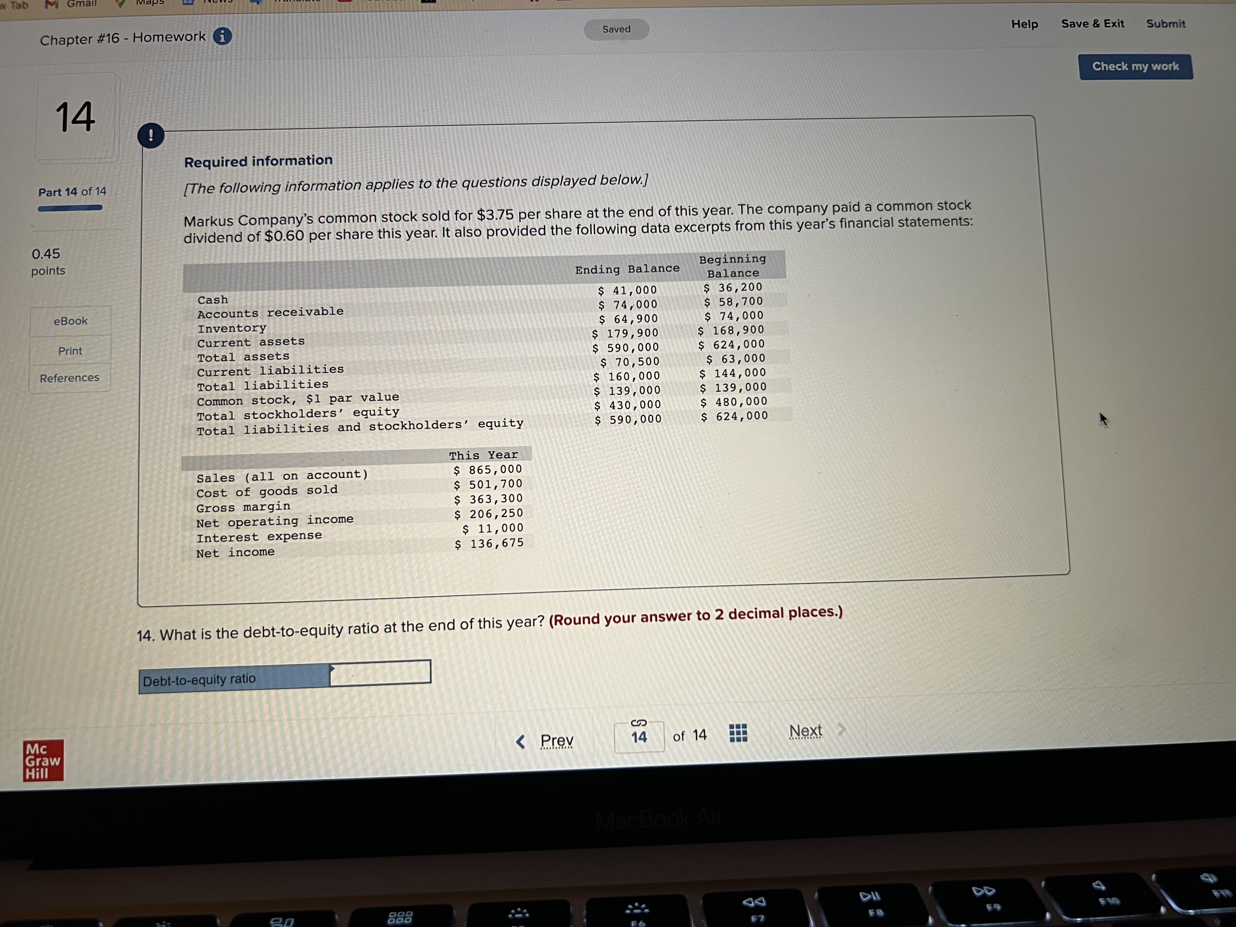 statements: points Ending Balance Beginning Balance Cash $ 41, 000 $ 36,