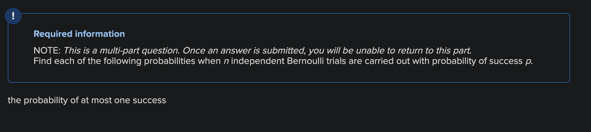multipart question. Once an answer is submitted, you will be unable to
