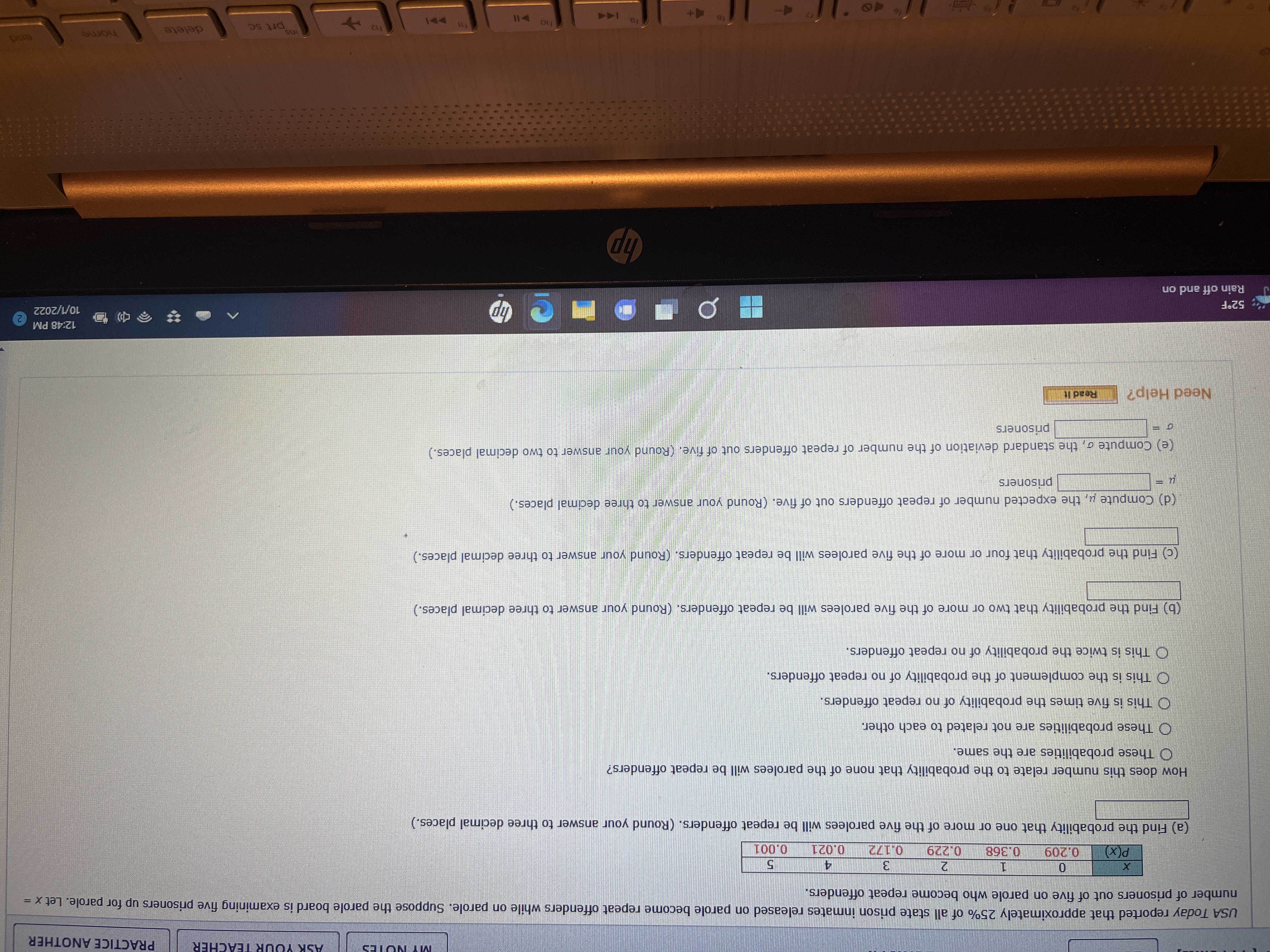 Probability & statistics PRACTICE ANOTHER USA Today reported that approximately 25% of