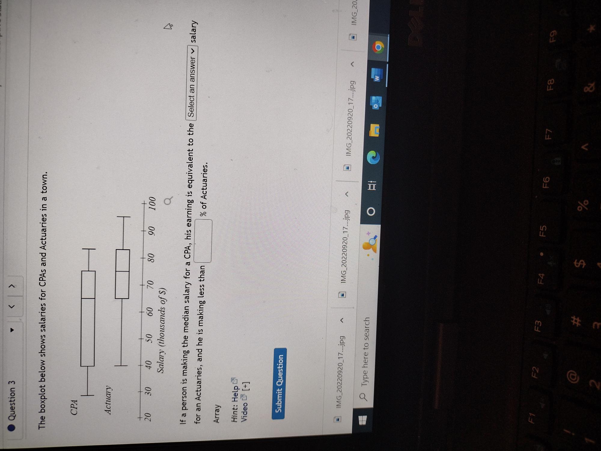 Question 2 Using the following stem & leaf plot, find the five