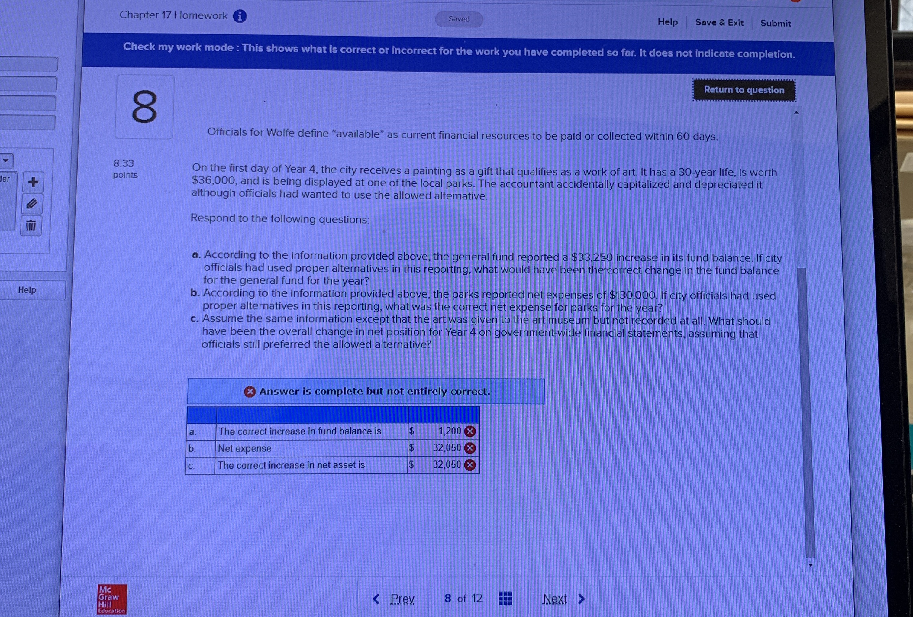 Accounting Chapter 17 Homework i Saved Help Save & Exit Submit Check