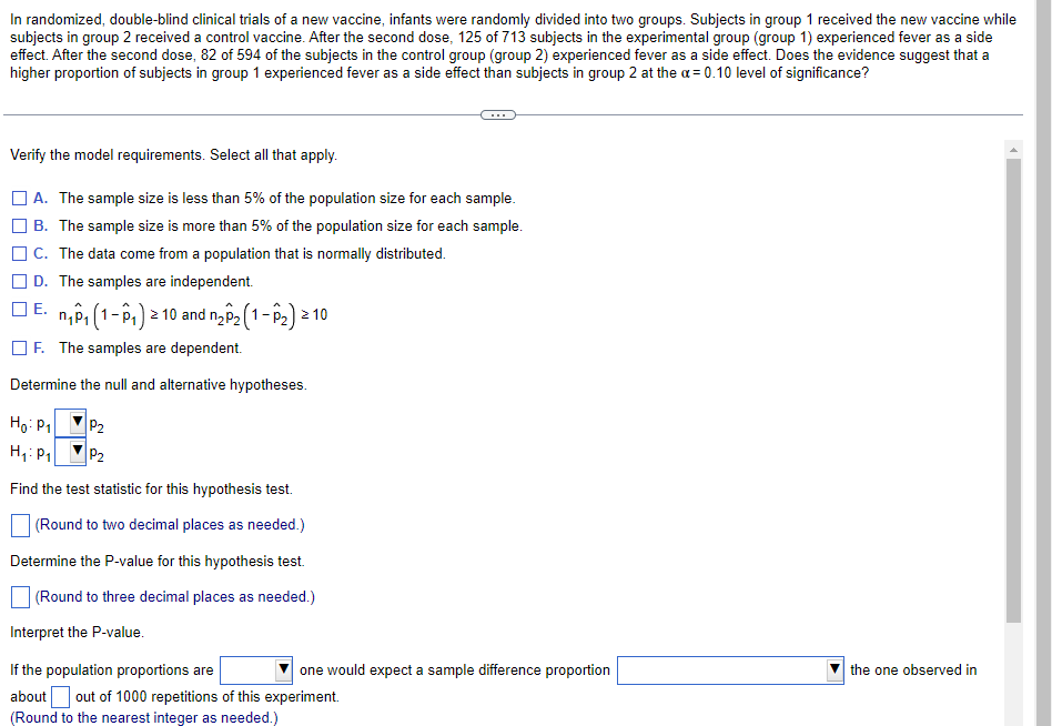 of condence. x1: 395. n1 = 51?. x2 = 403. n2 =