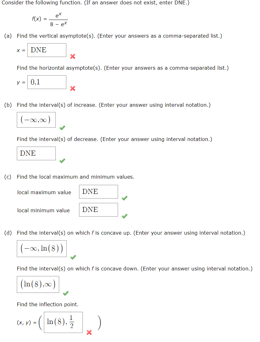  Consider the following function. (If an answer does not exist, enter