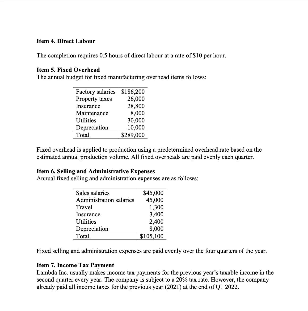 and xed overheads, in addition to applied variable and xed overhead expenses).