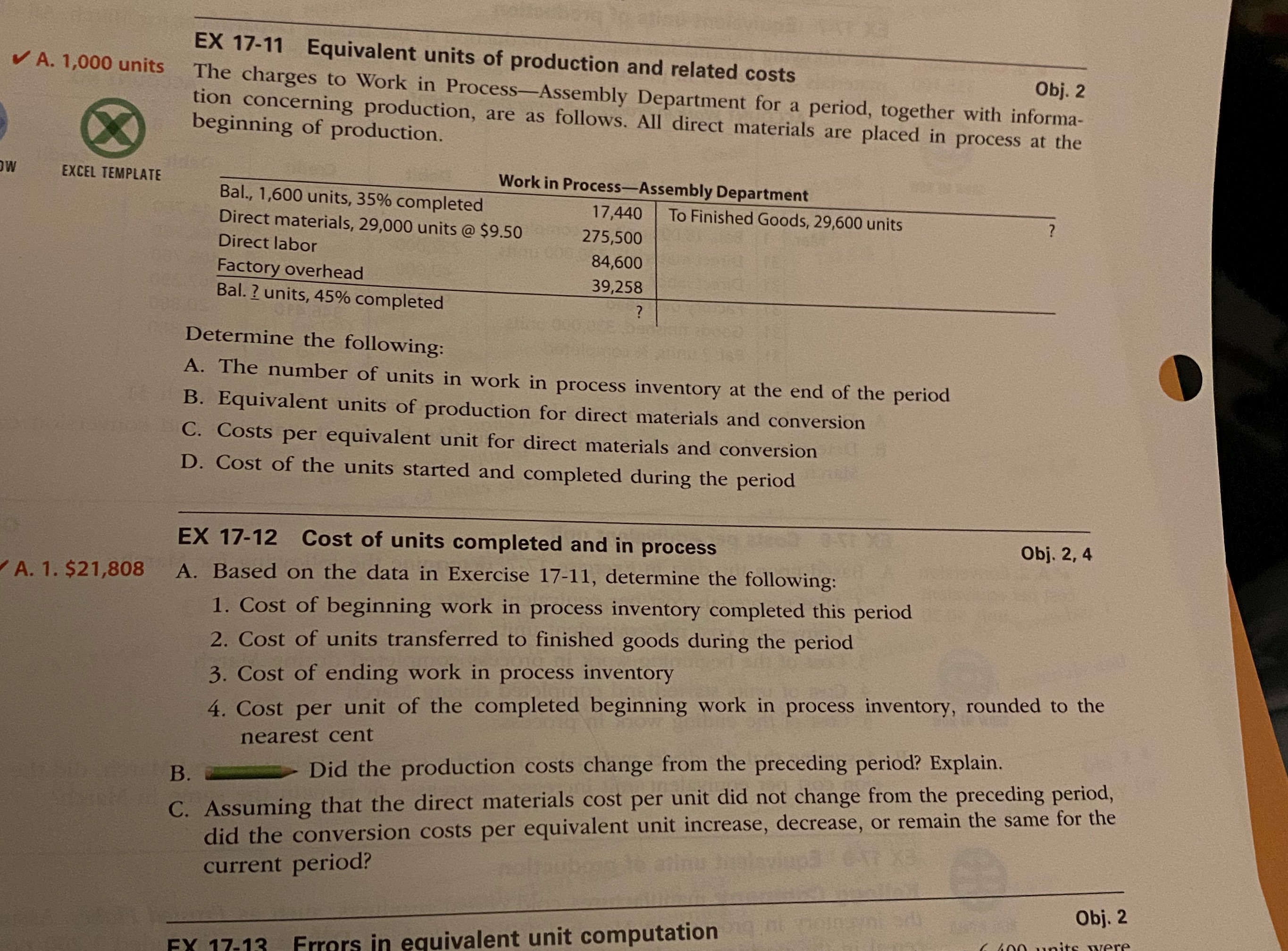 i also need help with example 17-11 and 17-12 EX 17-11 Equivalent