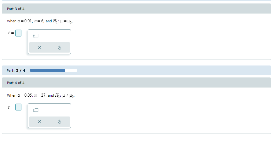 find the critical value or values for the following values of the