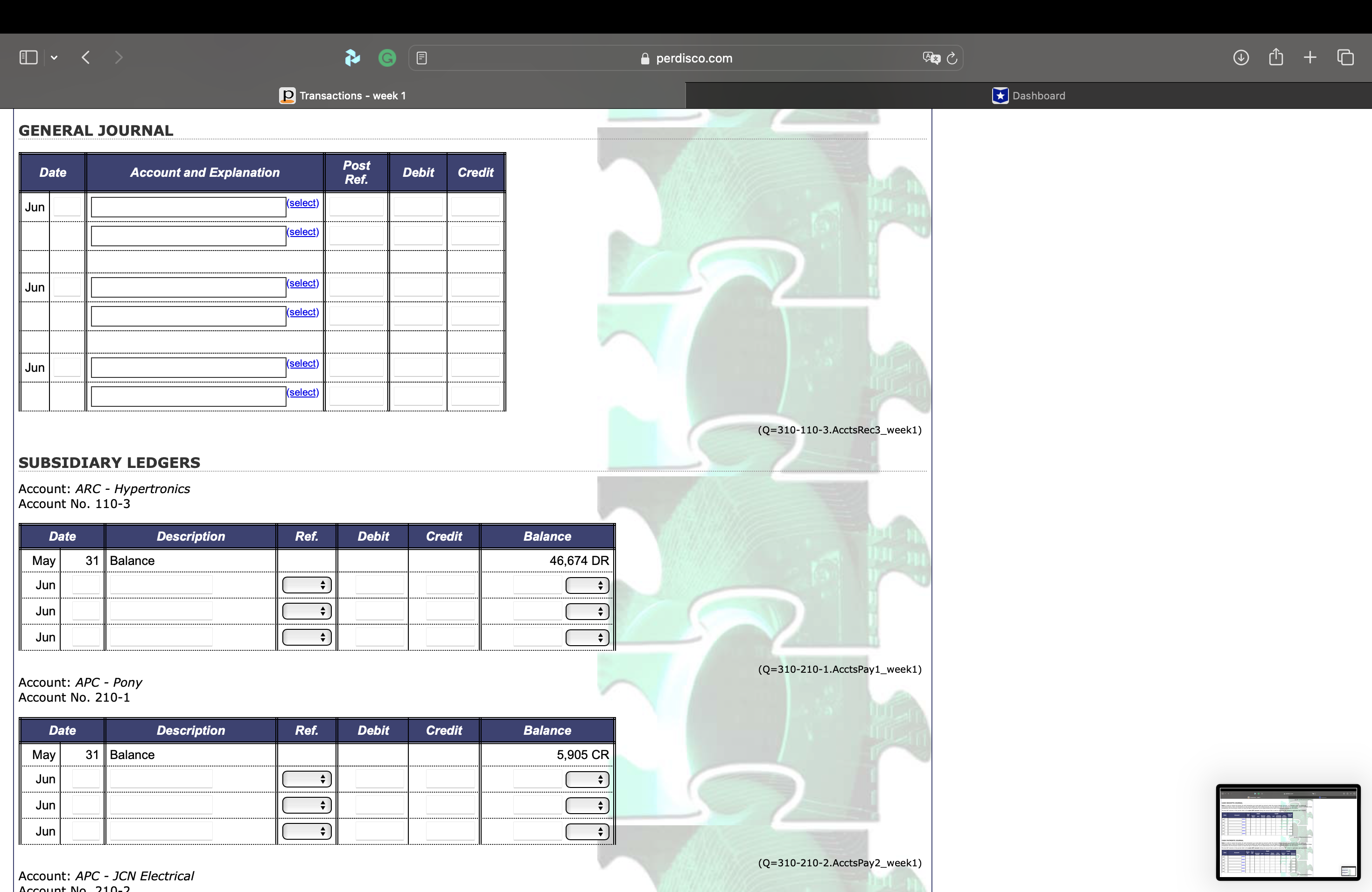 journals and post the appropriate entries to the ledger accounts. The following