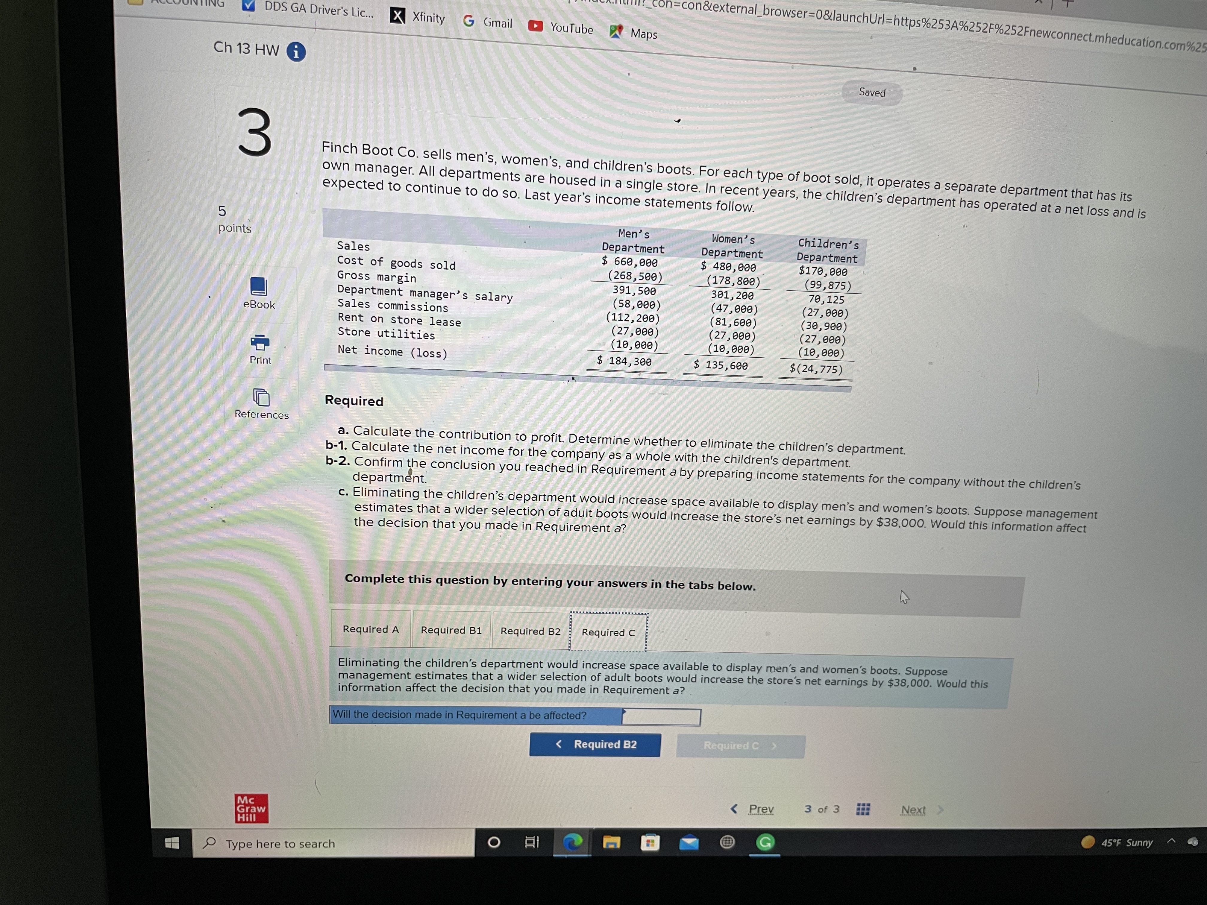 Xfinity G Gmail YouTube Maps Ch 13 HW i Saved 3 Problem