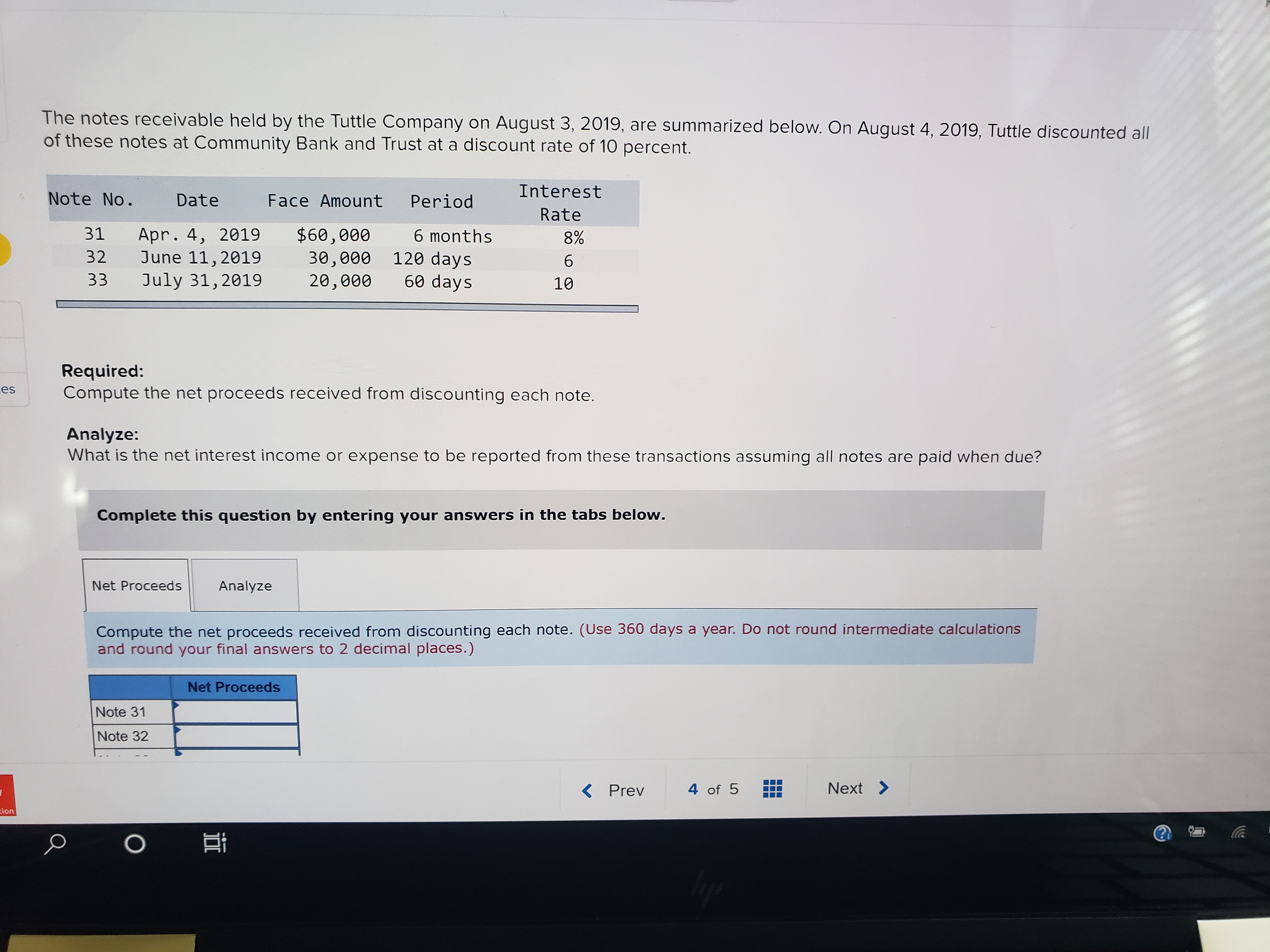 What is the maturity date for each note? The notes receivable held