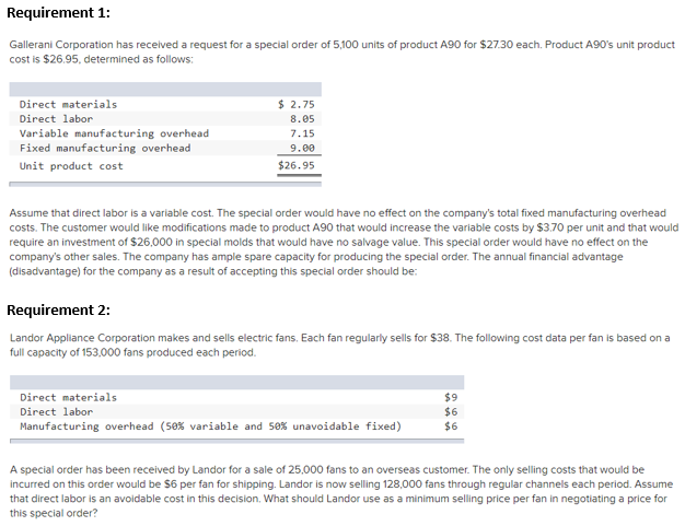 Requirement 1: Gallerani receid a COSt iS $26.95. determined as follcnvs: $26.95