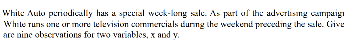 Use the estimated regression equation to predict the value of y when
