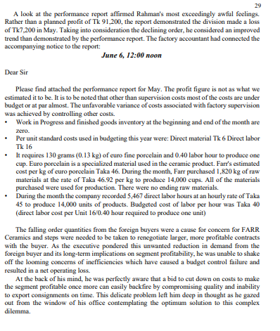 and the issues revolving around delivering orders and keeping costs related issues