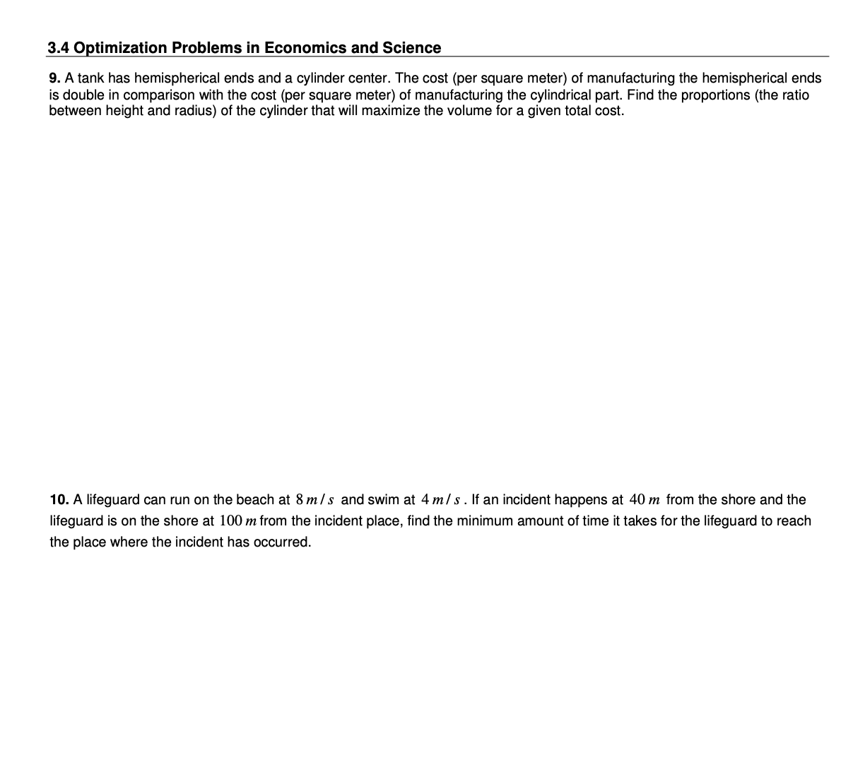 = 6m and height H =9m . 3.3 Optimization Problems 9. A
