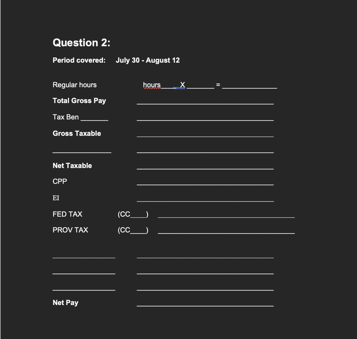 TD1 form for the employee. And use these totals to identify the