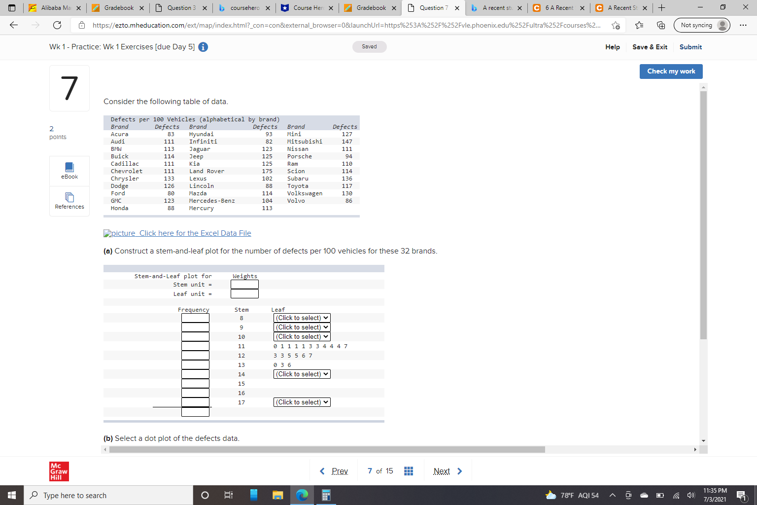 7 | Alibaba Ma x | Gradebook x | [ Question 3
