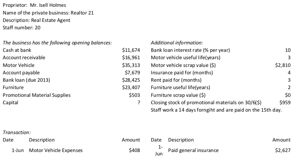 Hello, need help in constructing the cash flow statement Proprietor: Mr. Isell