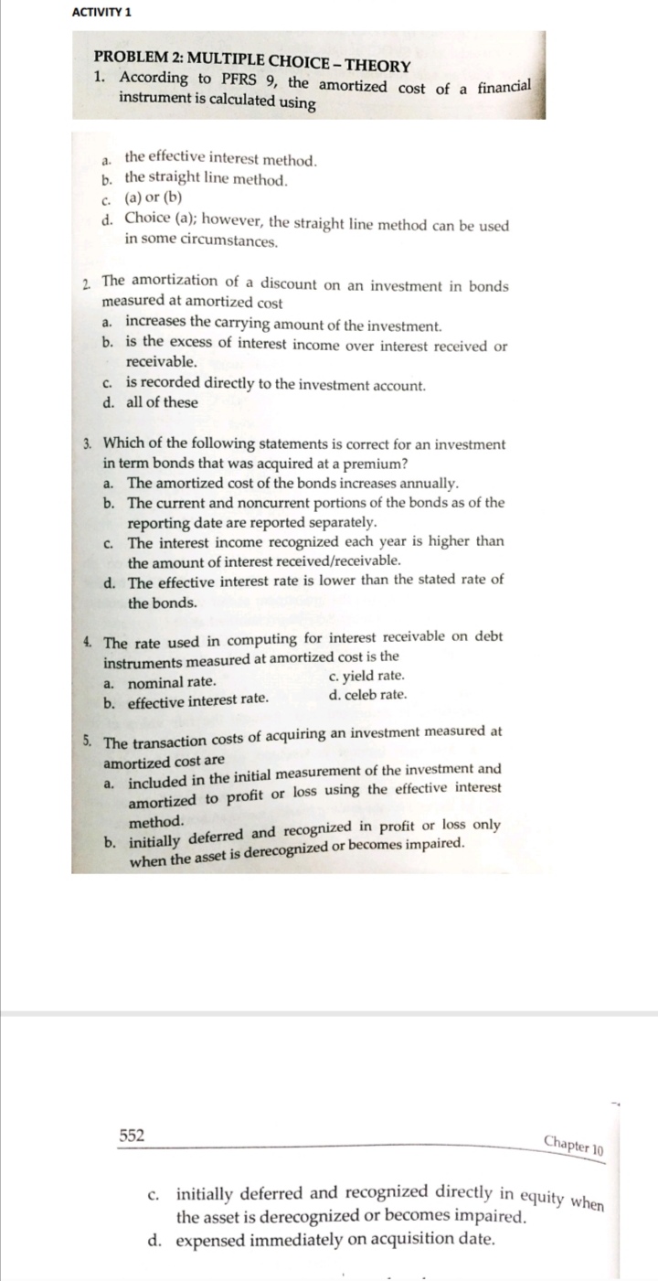 Thanks, make it organize please. ACTIVITY 1 PROBLEM 2: MULTIPLE CHOICE -