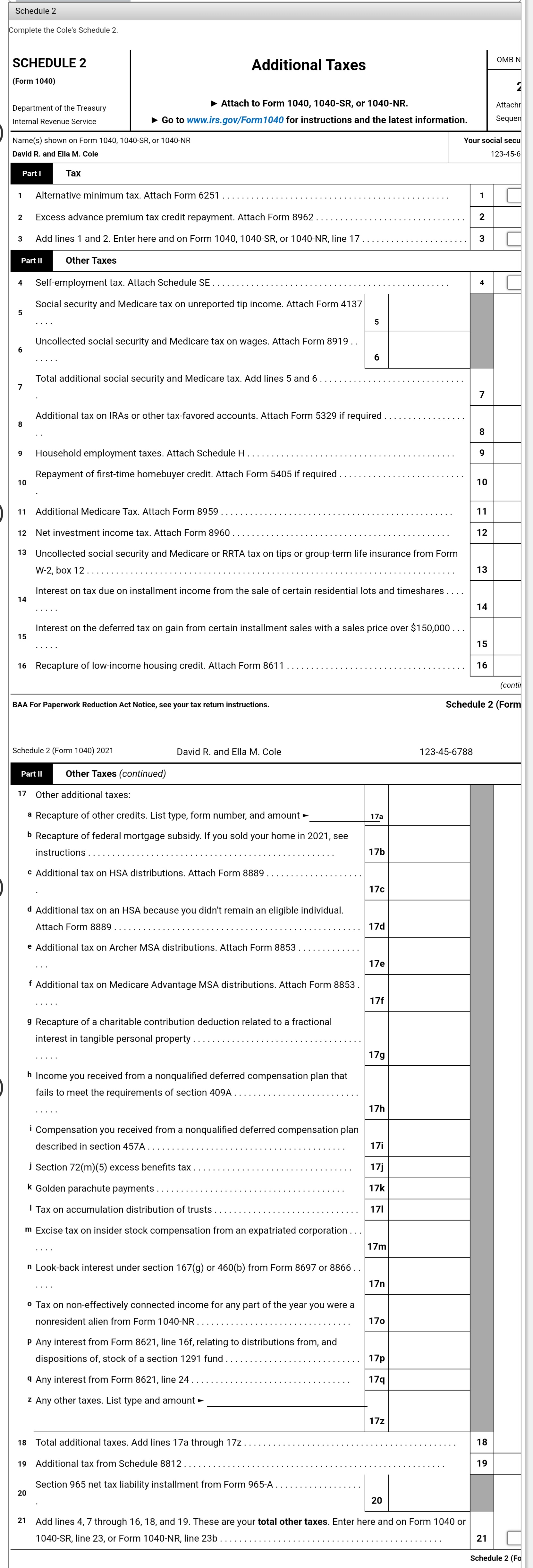 Revenue Service (99) 1040 U.S. Individual Income Tax Return 2021 OMB No.