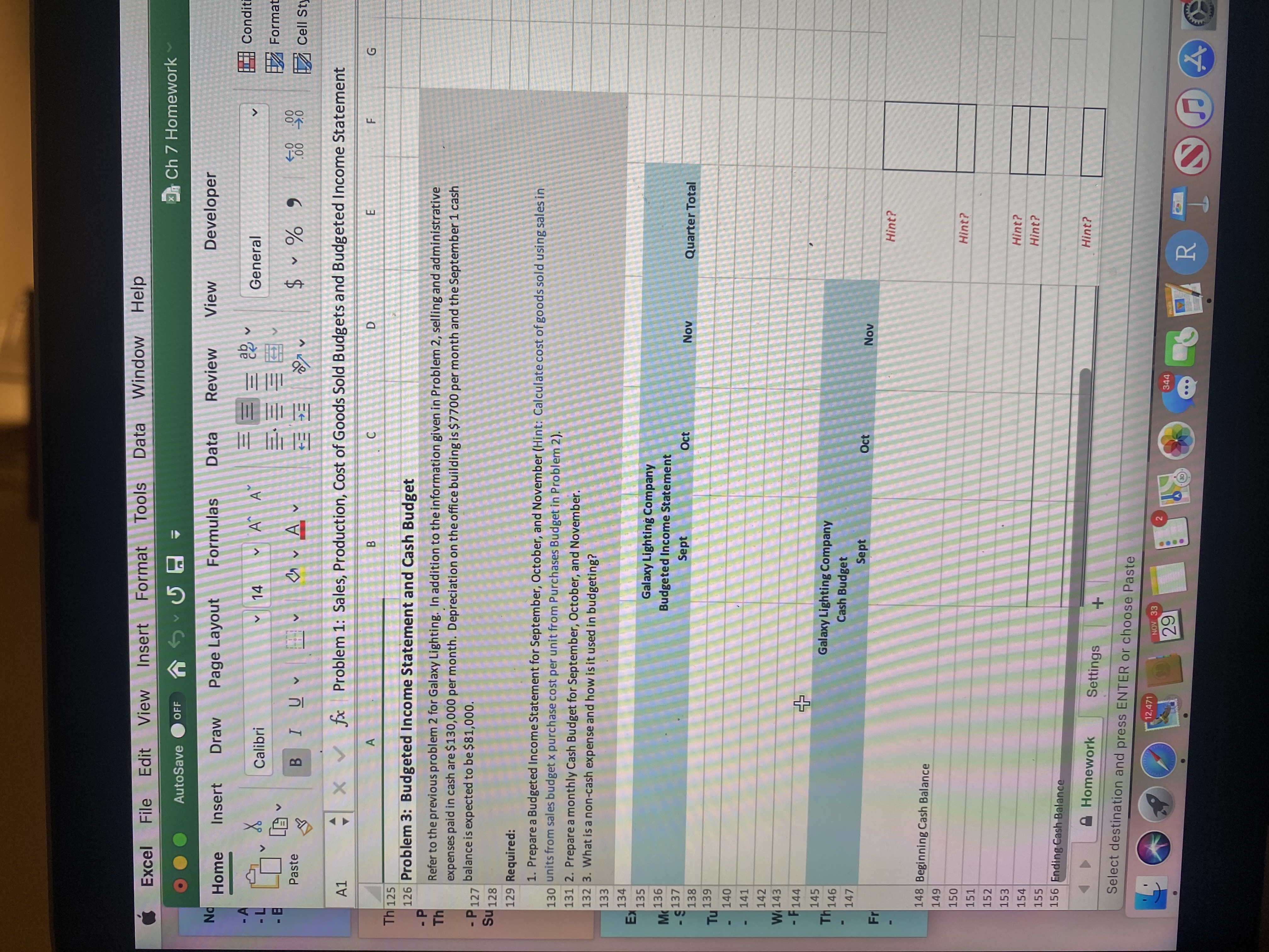 Income Statement A B C D E F 1 Problem 1: Sales,
