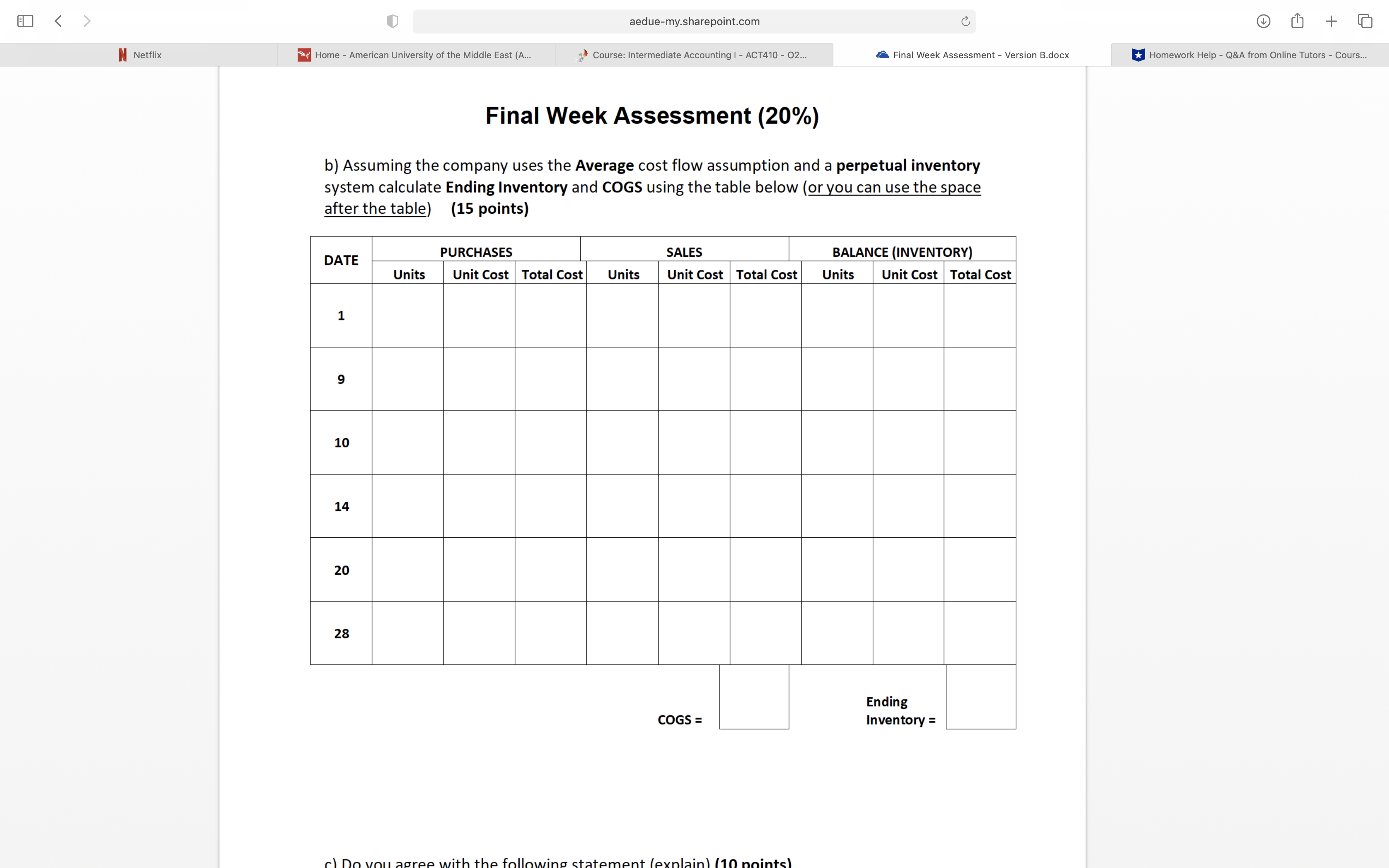 - 02.. Final Week Assessment - Version B.docx Homework Help - Q&A