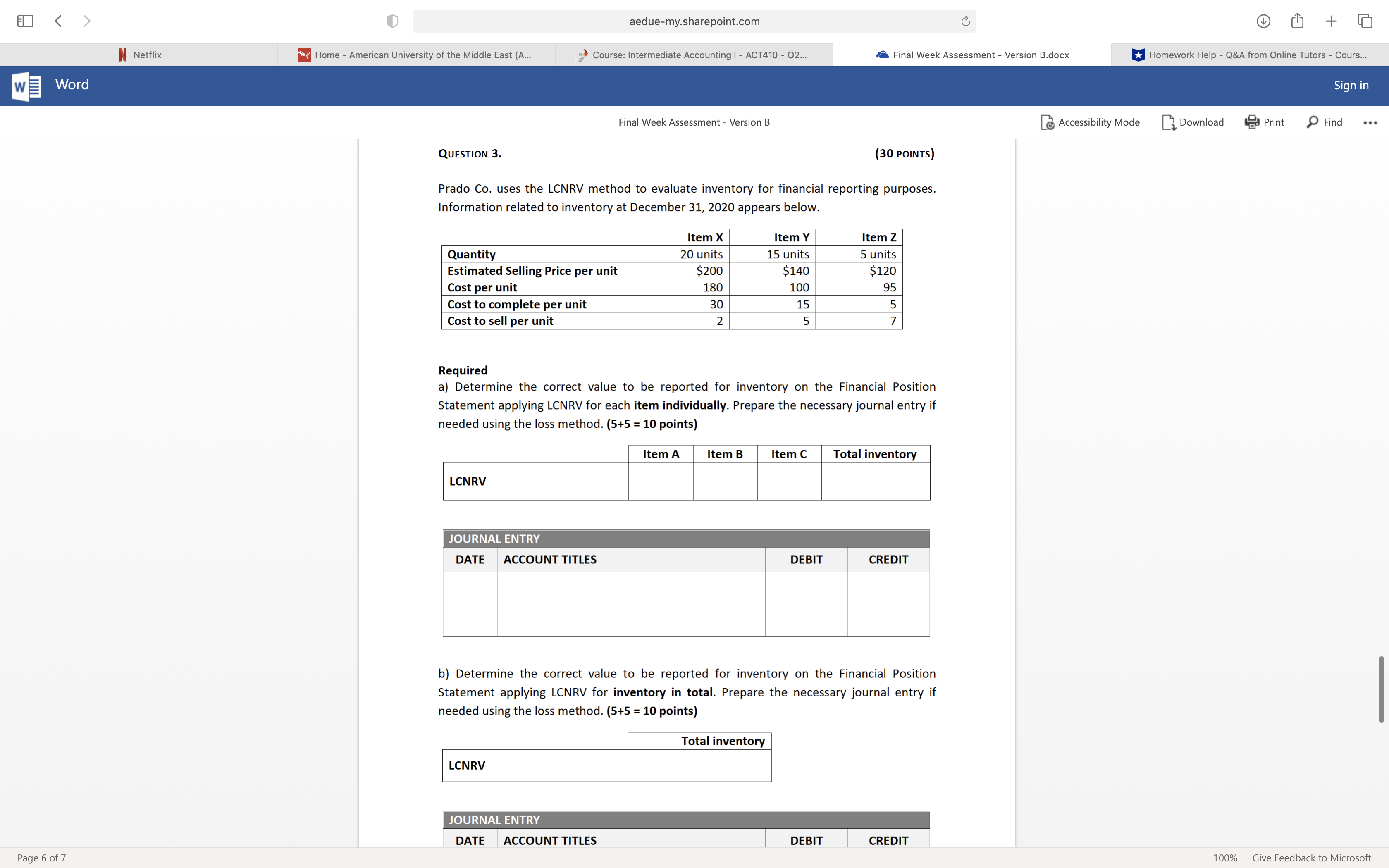 POINTS) Buna Co. reports the following financial information before adjustments on December