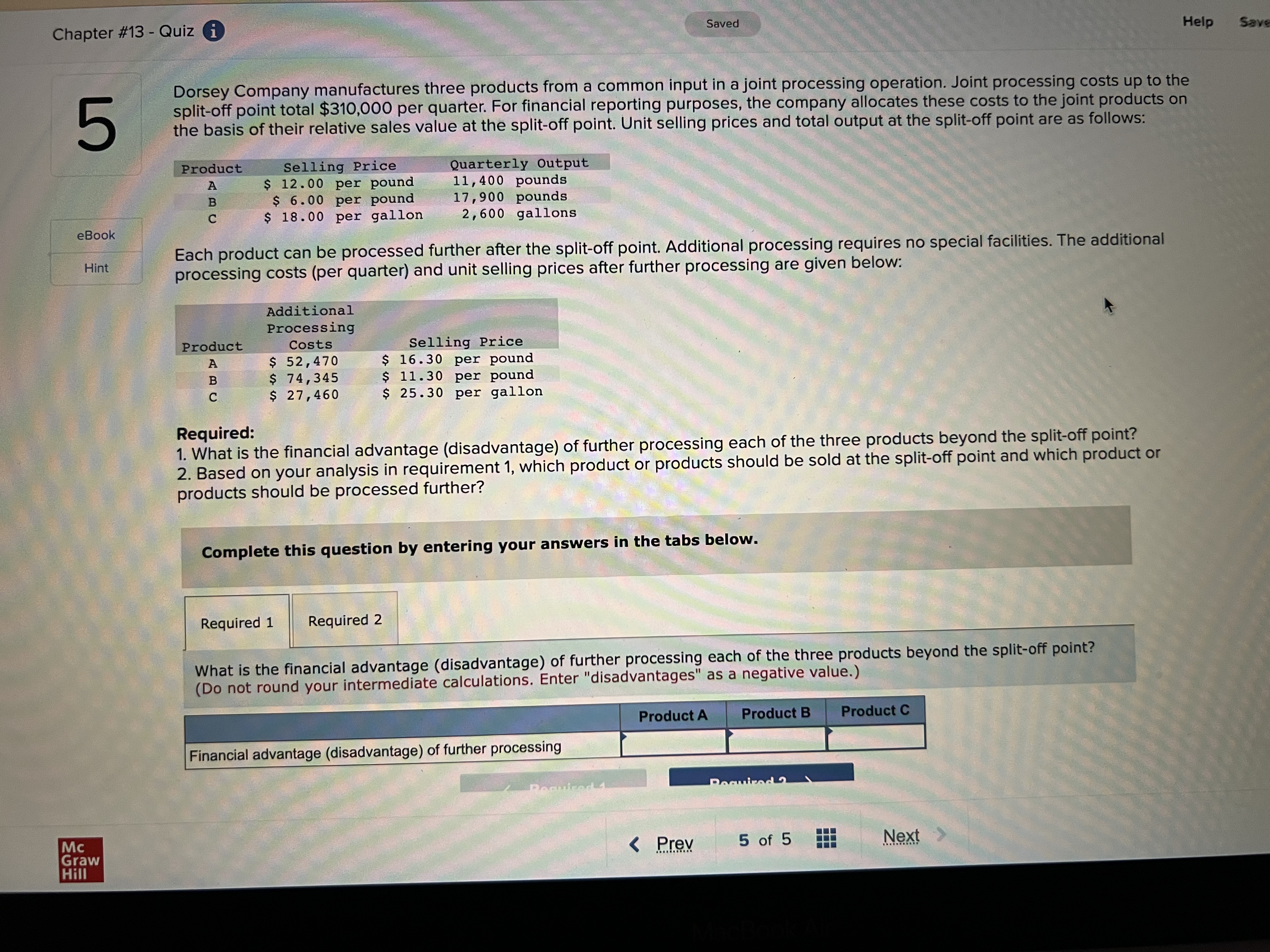 The bottleneck (or constraint) in the production process is upholstery labor-hours. Information