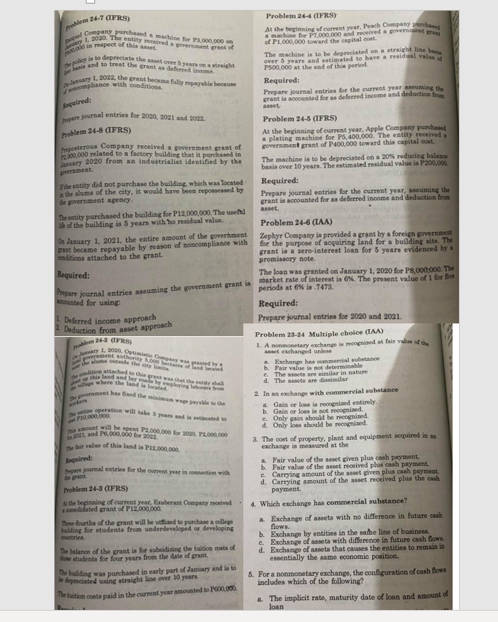  problem 24-7 (IFRS) Problem 24-4 (IFRS) Company purchased a machine for