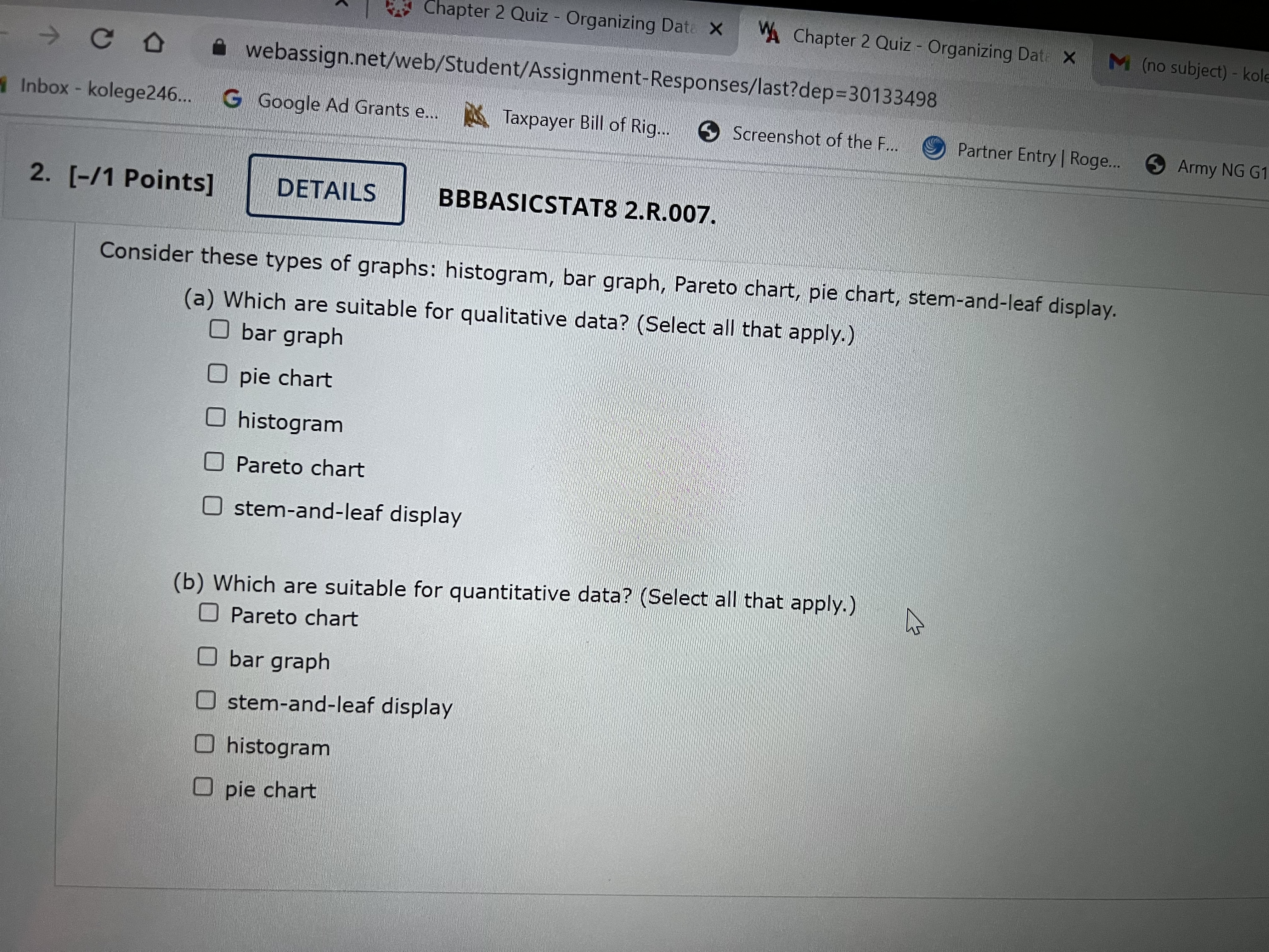 kolege246@gmail.( X + CD webassign.net/web/Student/Assignment-Responses/last?dep=30133498 Update Inbox - kolege246... G Google Ad