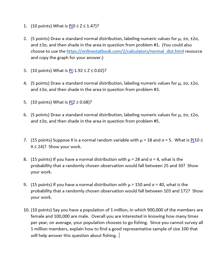 1. 2. 3. 4. 5. 6. 7. 8. 9. (10 points) What