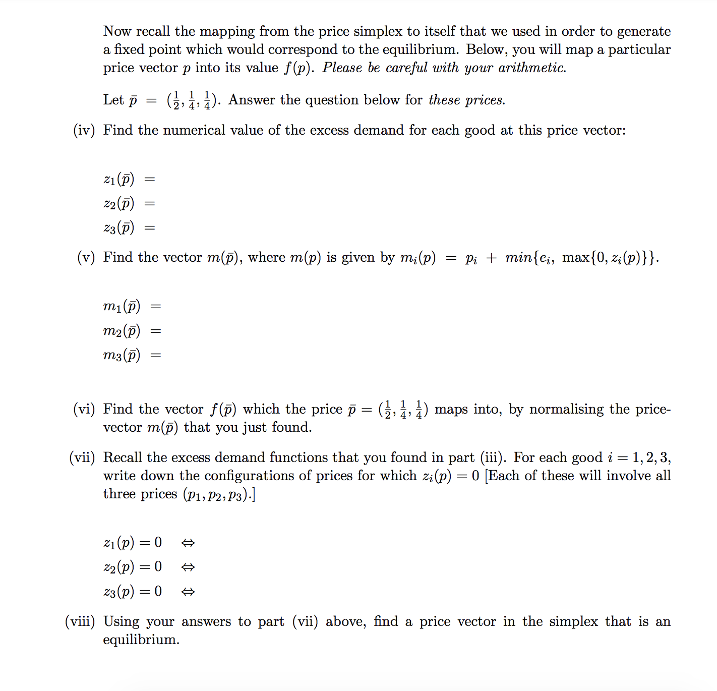 plz help me this question (viii) Now recall the mapping from the