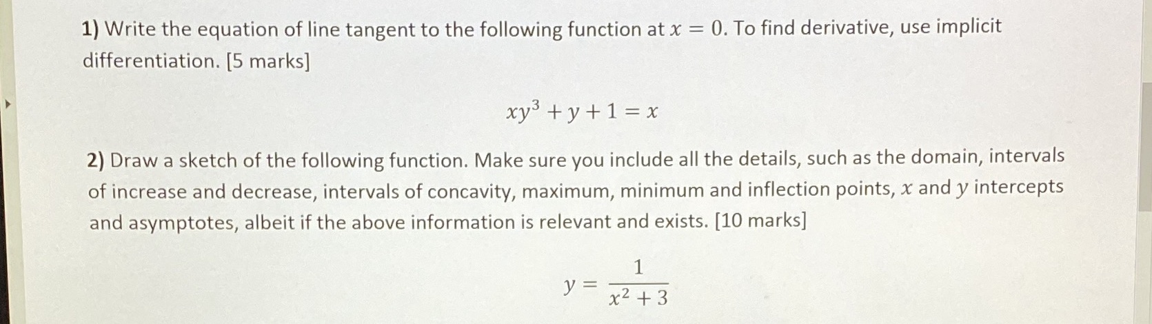 I need solution for this 2 question 1) Write the equation of