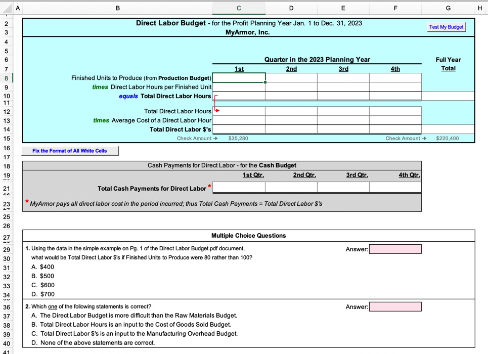 Cash Budget Full Year 1st Qtr. 2nd Qtr. 3rd Qtr. 4th Qtr.